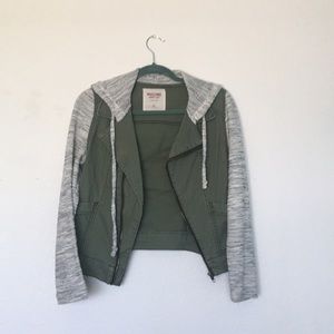 Olive green denim jacket